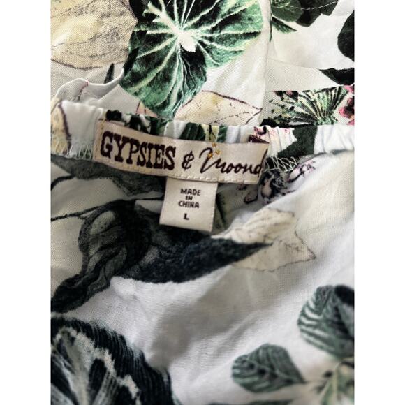 Gypsies Womens Moondust Off The Shoulder Spring Floral Blouse Size L $34 NWT - Picture 6 of 7